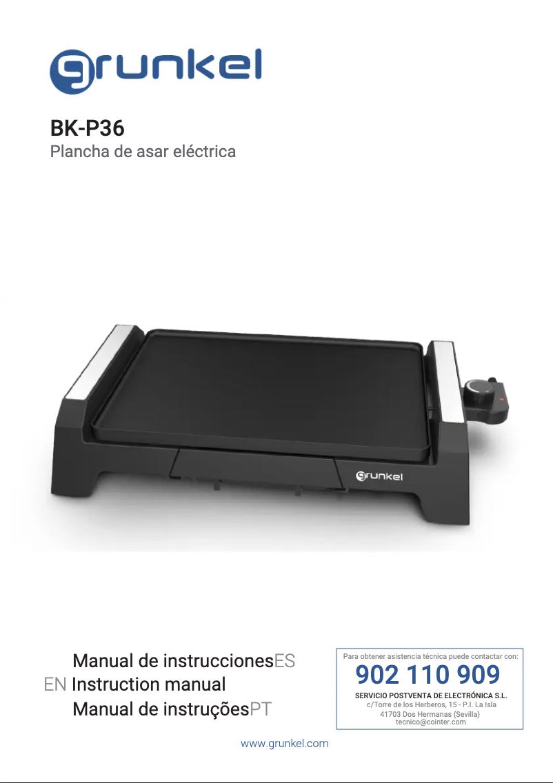 Imagen de la primera página del manual del dispositivo BK-P36