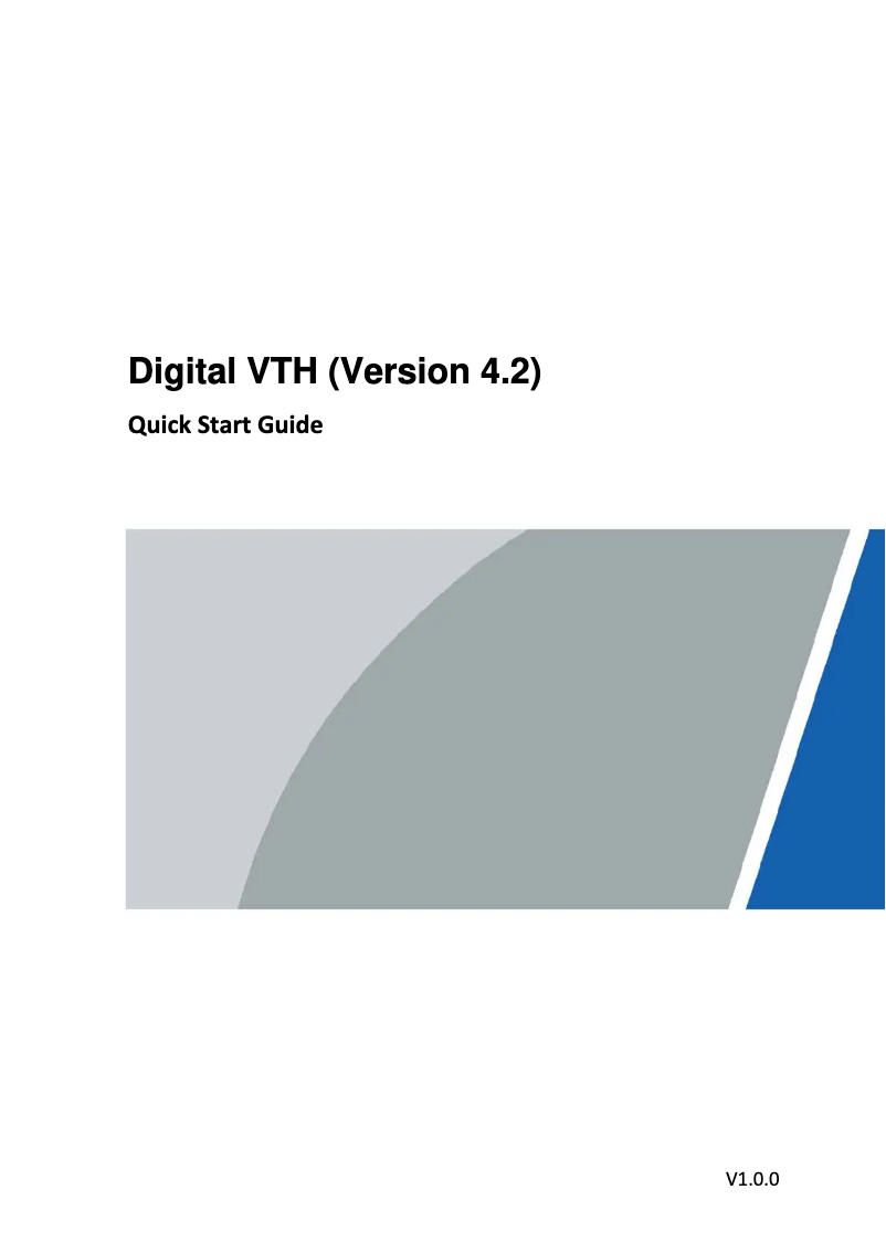 Imagen de la primera página del manual del dispositivo VTH5221DW-S2