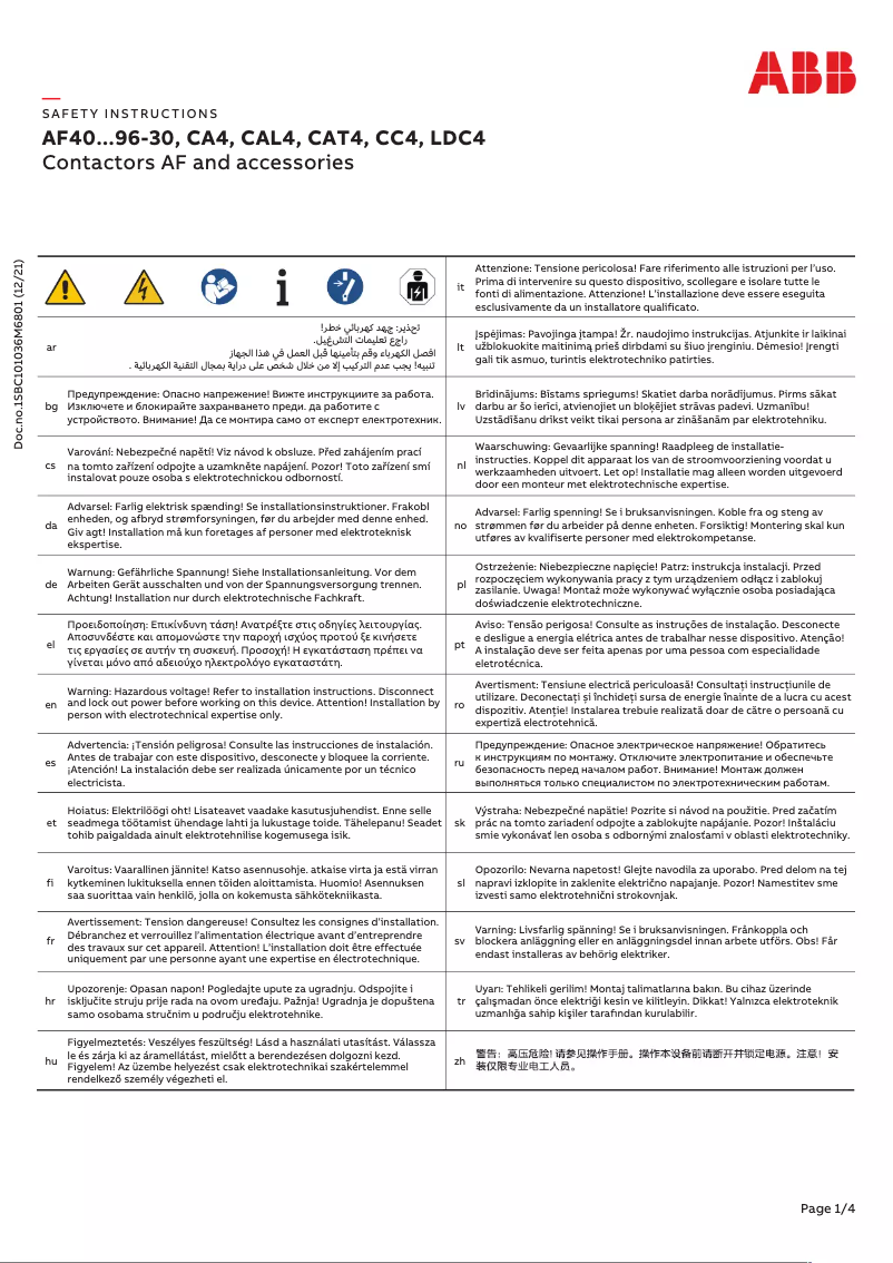 Imagen de la primera página del manual del dispositivo AF96-30-00-41