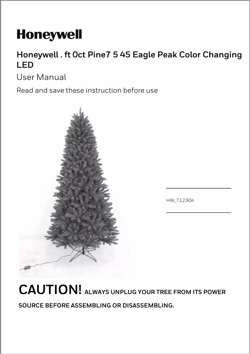Página nº 1 - Manual de usuario Honeywell HW-T12304