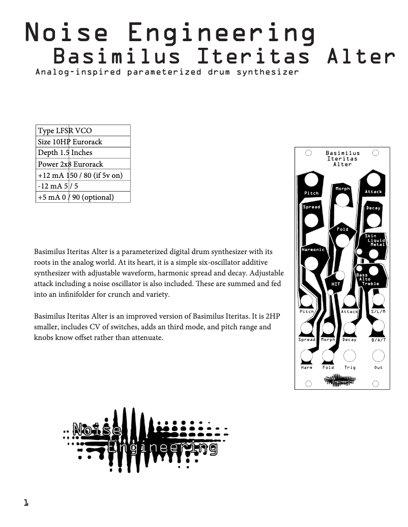 Imagen de la primera página del manual del dispositivo Basimilus Iteritas Alter