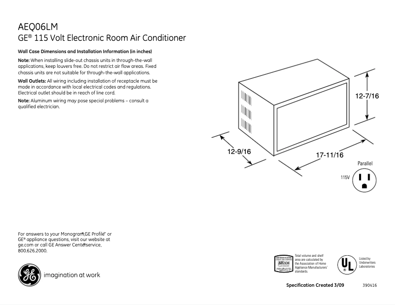 Imagen de la primera página del manual del dispositivo AEQ06LM