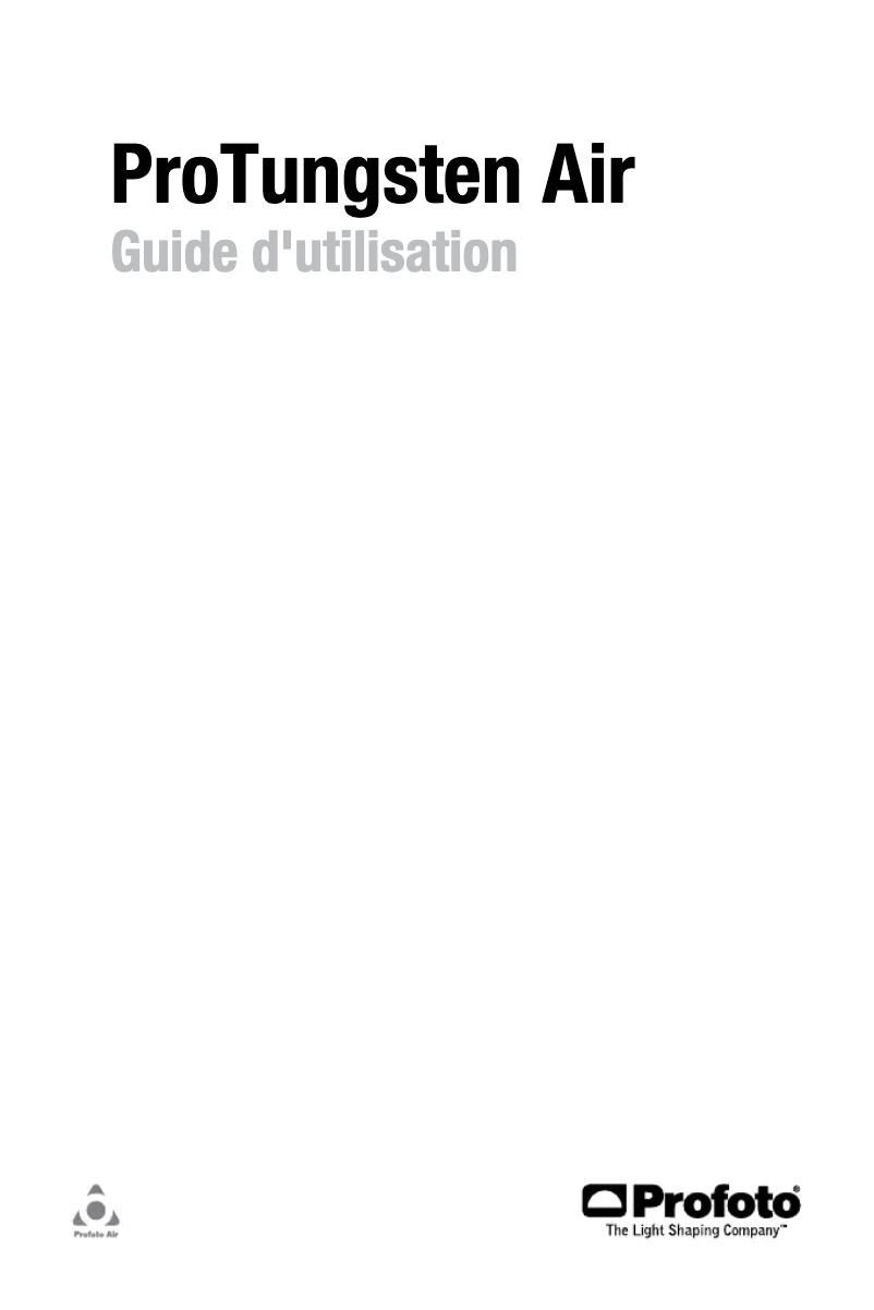 Página 1 del manual Manual de usuario Profoto ProTungsten Air