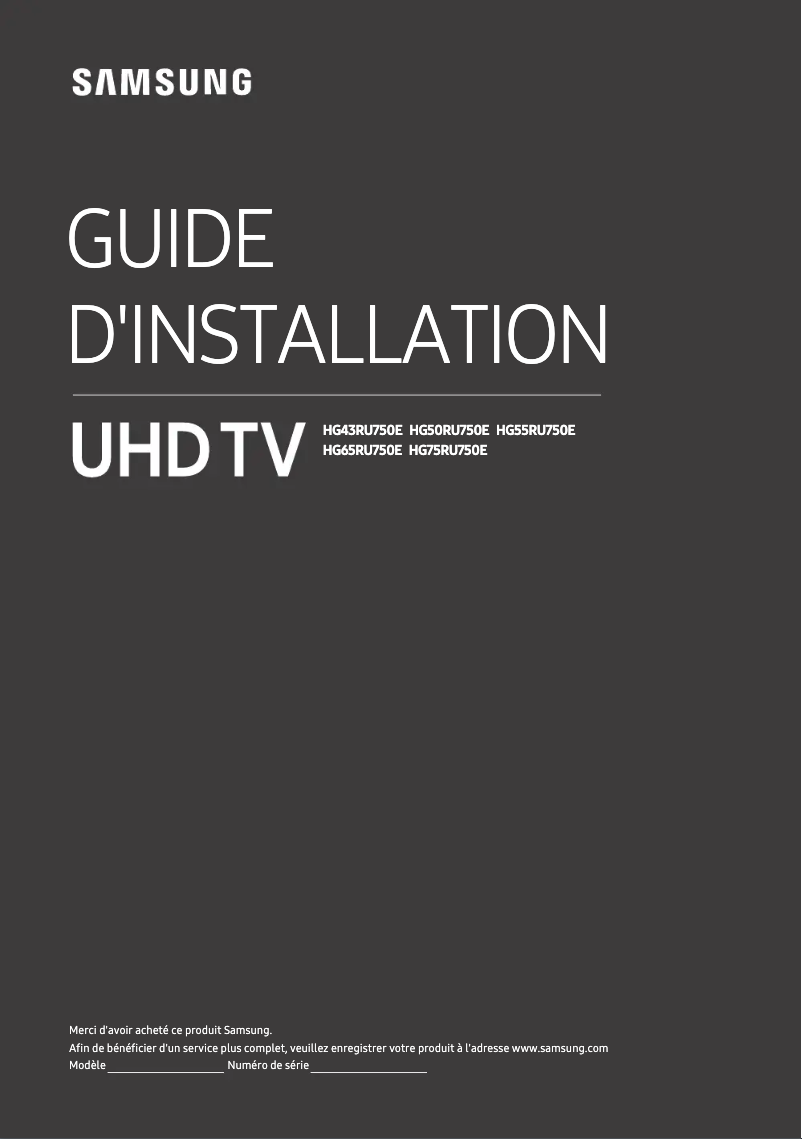 Imagen de la primera página del manual del dispositivo HG43RU750EE