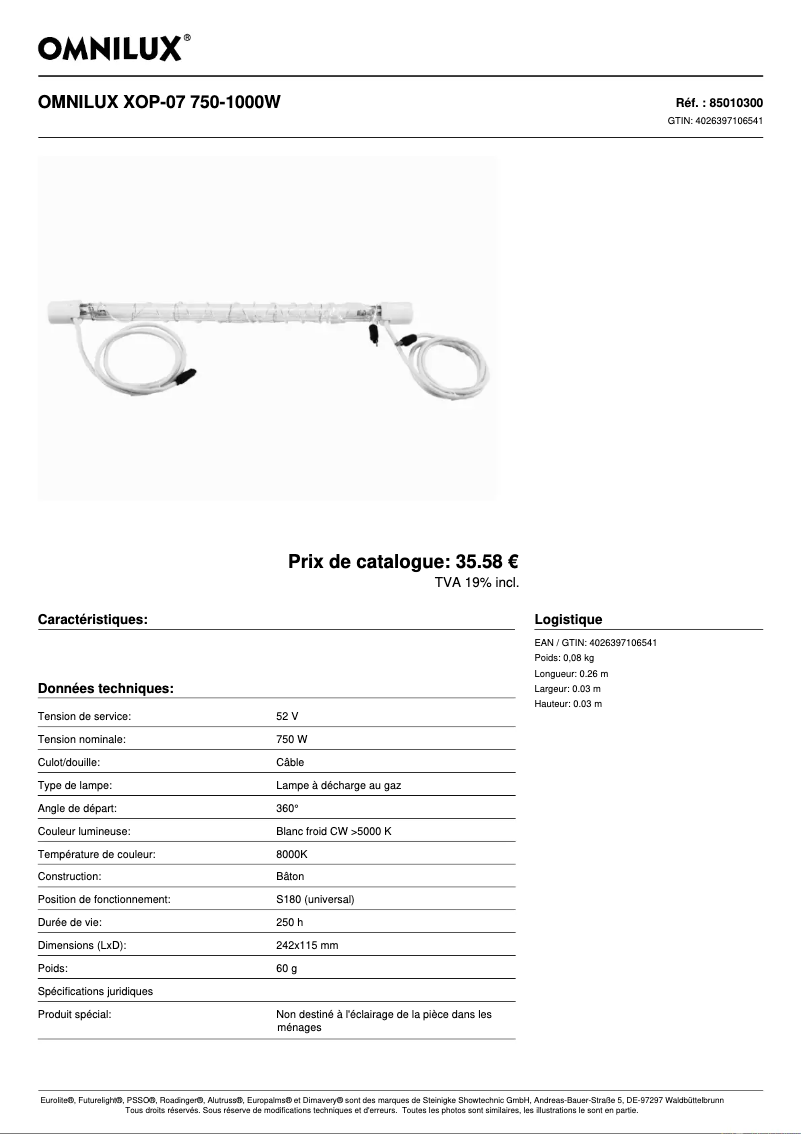 Imagen de la primera página del manual del dispositivo XOP-07 750-1000W