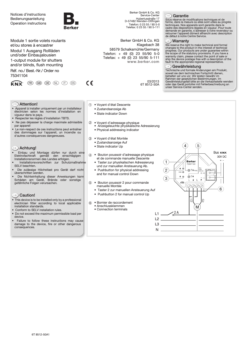Imagen de la primera página del manual del dispositivo 75341104