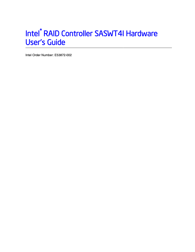 Página 1 del manual Manual de usuario Intel SASWT4I