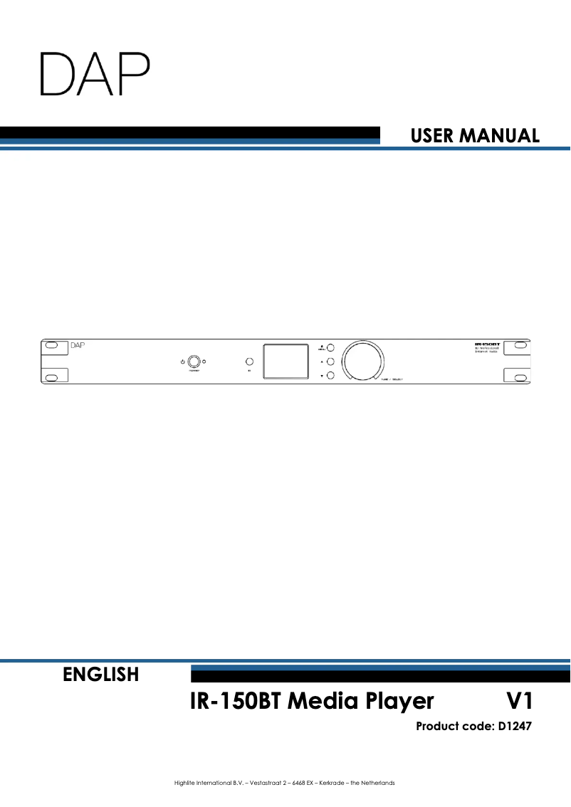Página 1 del manual Manual de usuario DAP-Audio IR-150BT